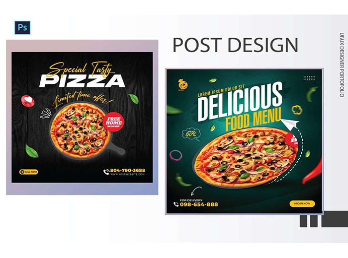 Pizza Food Packing Design Delicious