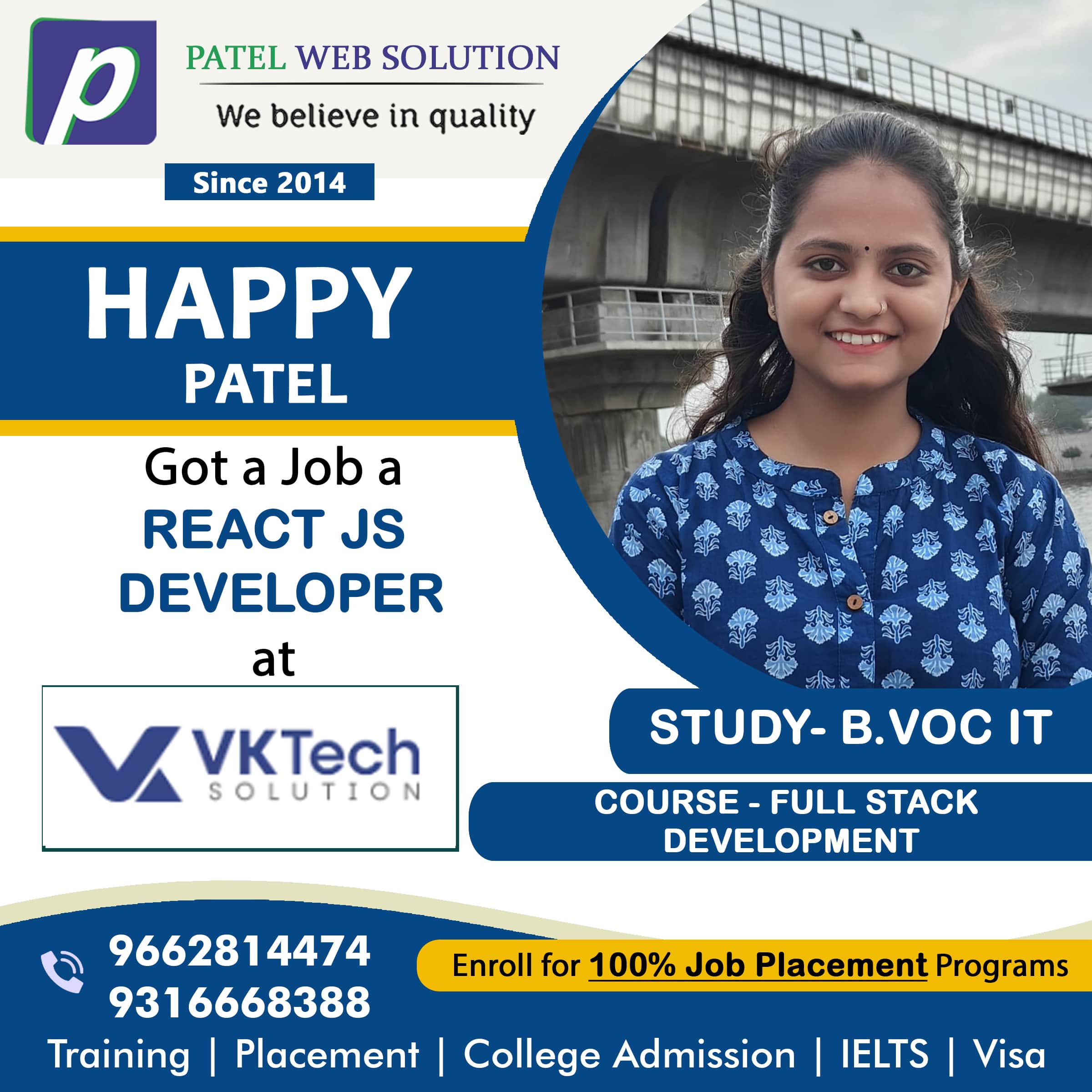 Happy Patel React Js Job Placement