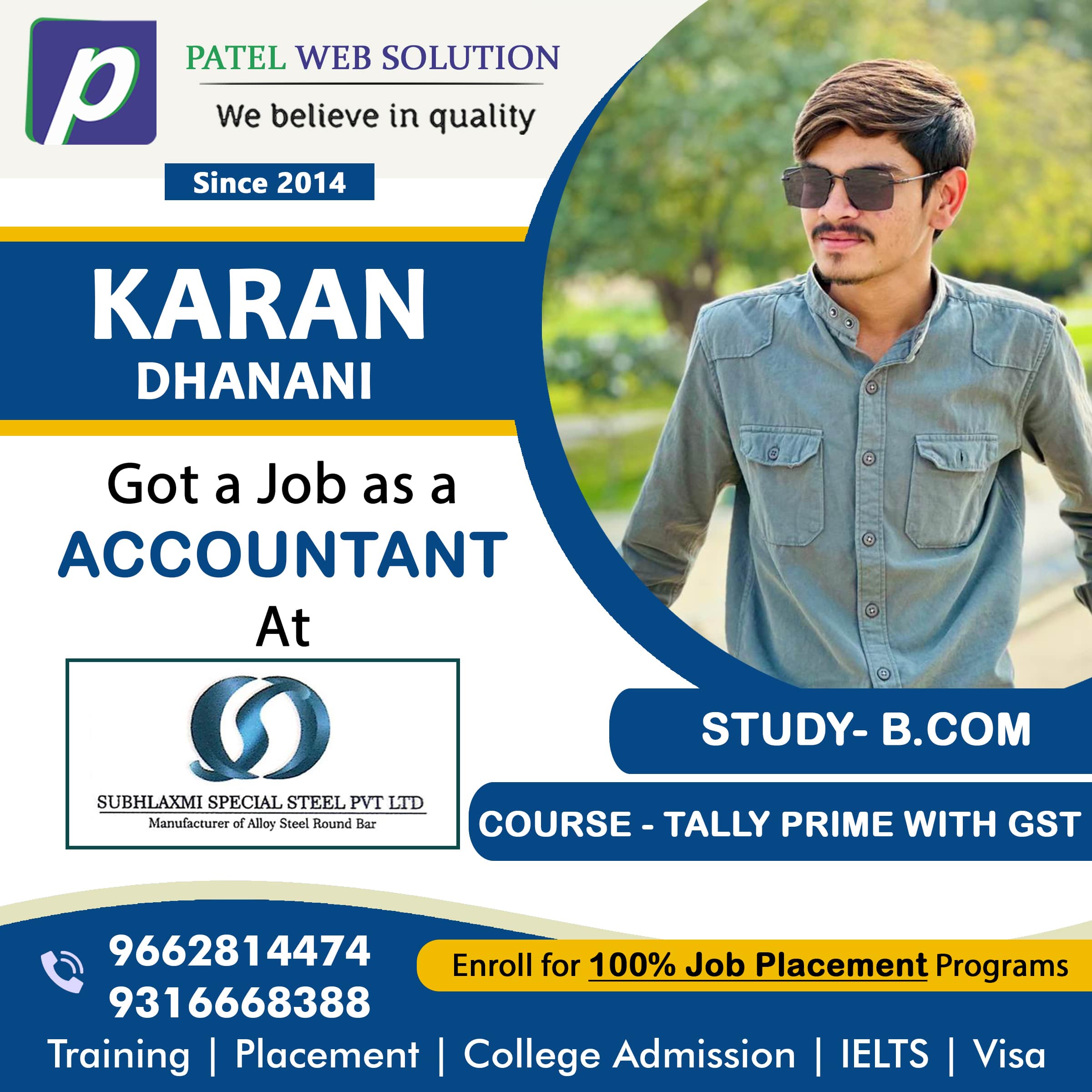 Karan Dhanani Accountant Job Placement