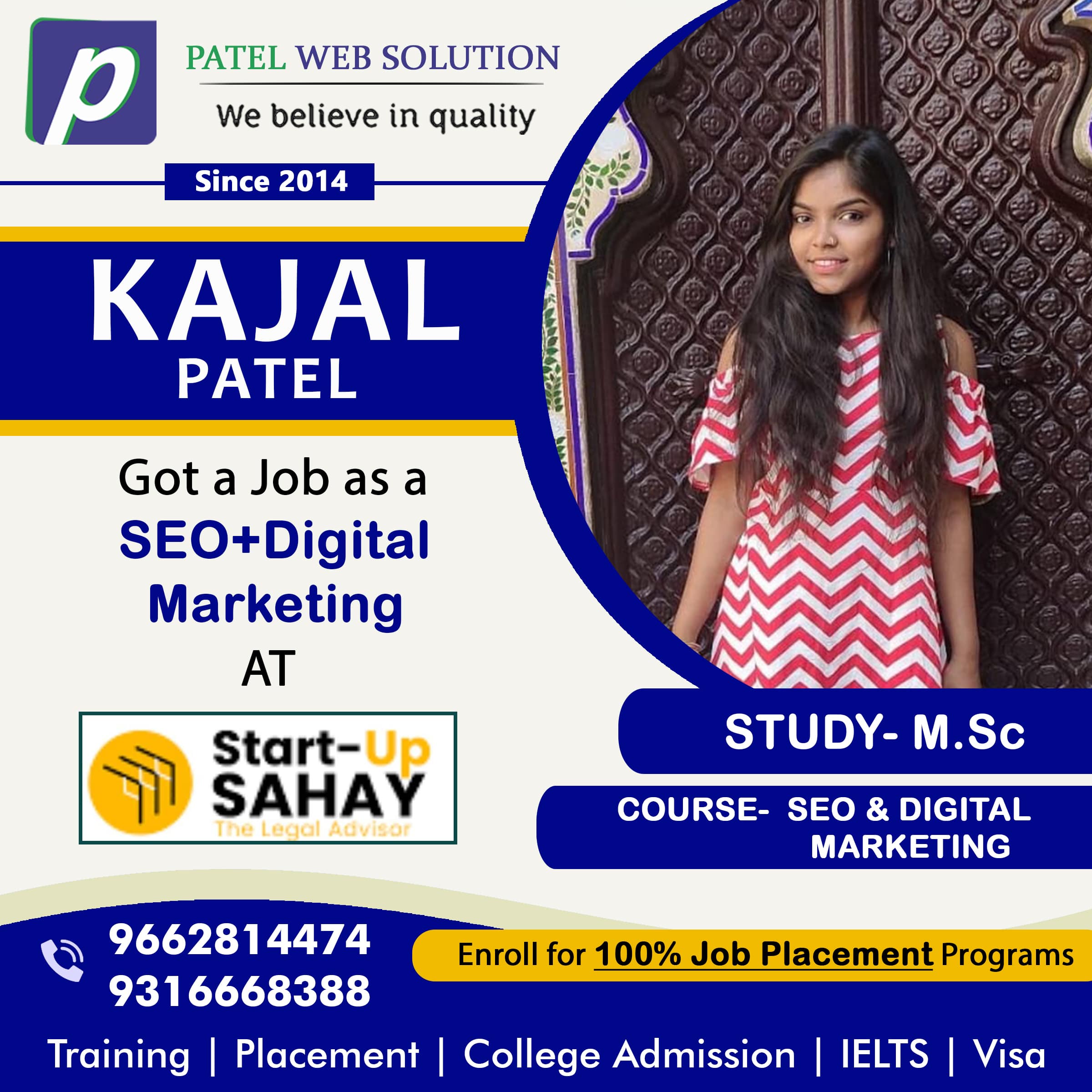 Kajal Patel SEO Digital Marketing Placement PWS